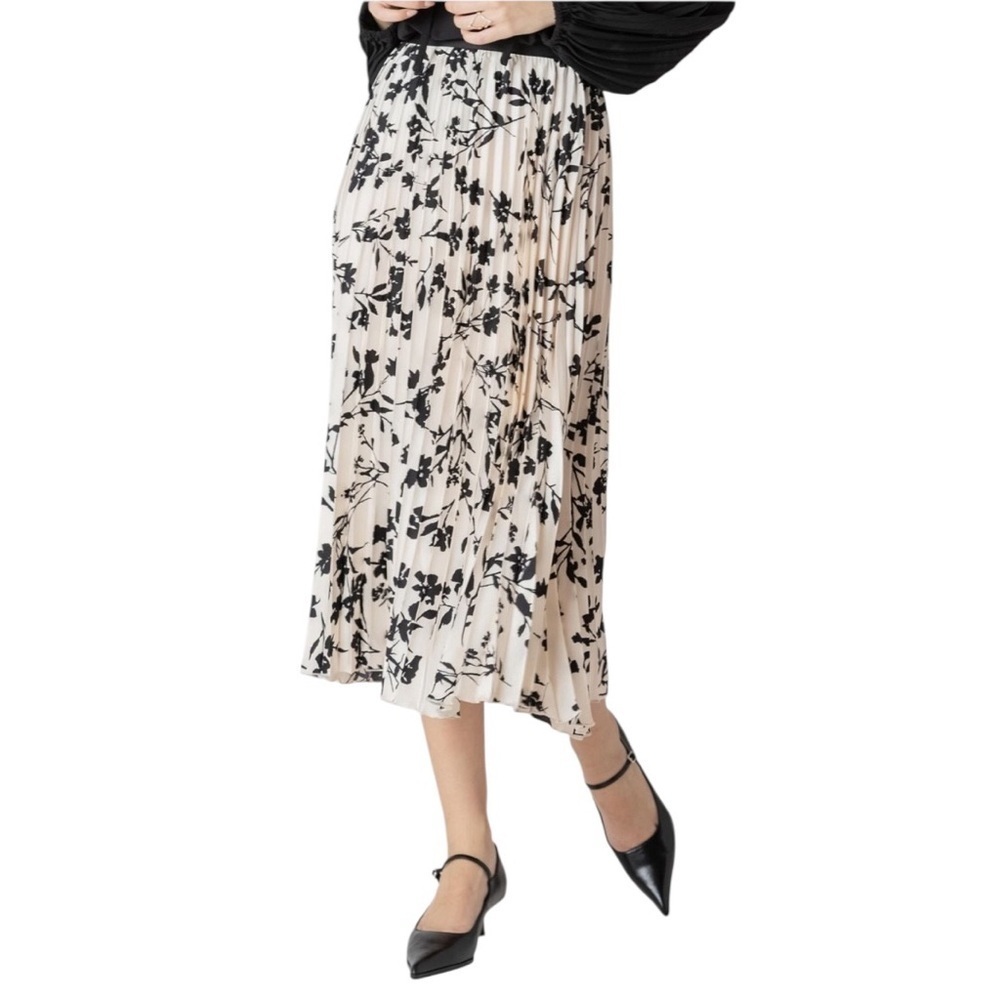 DEX Womens Pleated Floral Midi Skirt- Size XS